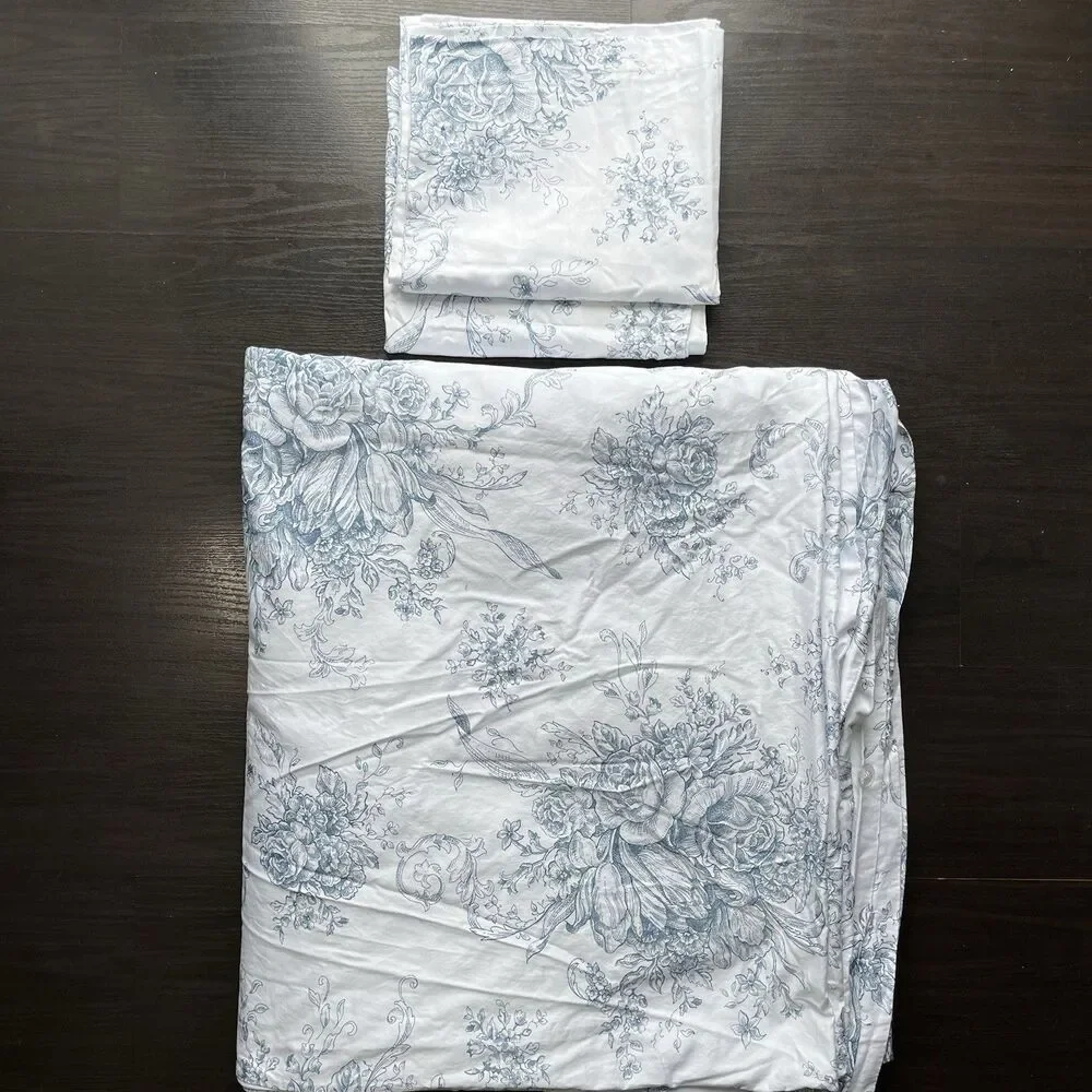 Melange Home 400 Thread Ct French Toile 3-pc King Duvet Set Cotton Shabby Chic